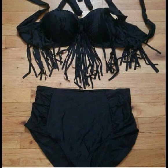 Newest Summer Plus Size Tassels Bikinis High - Picture 4 of 6